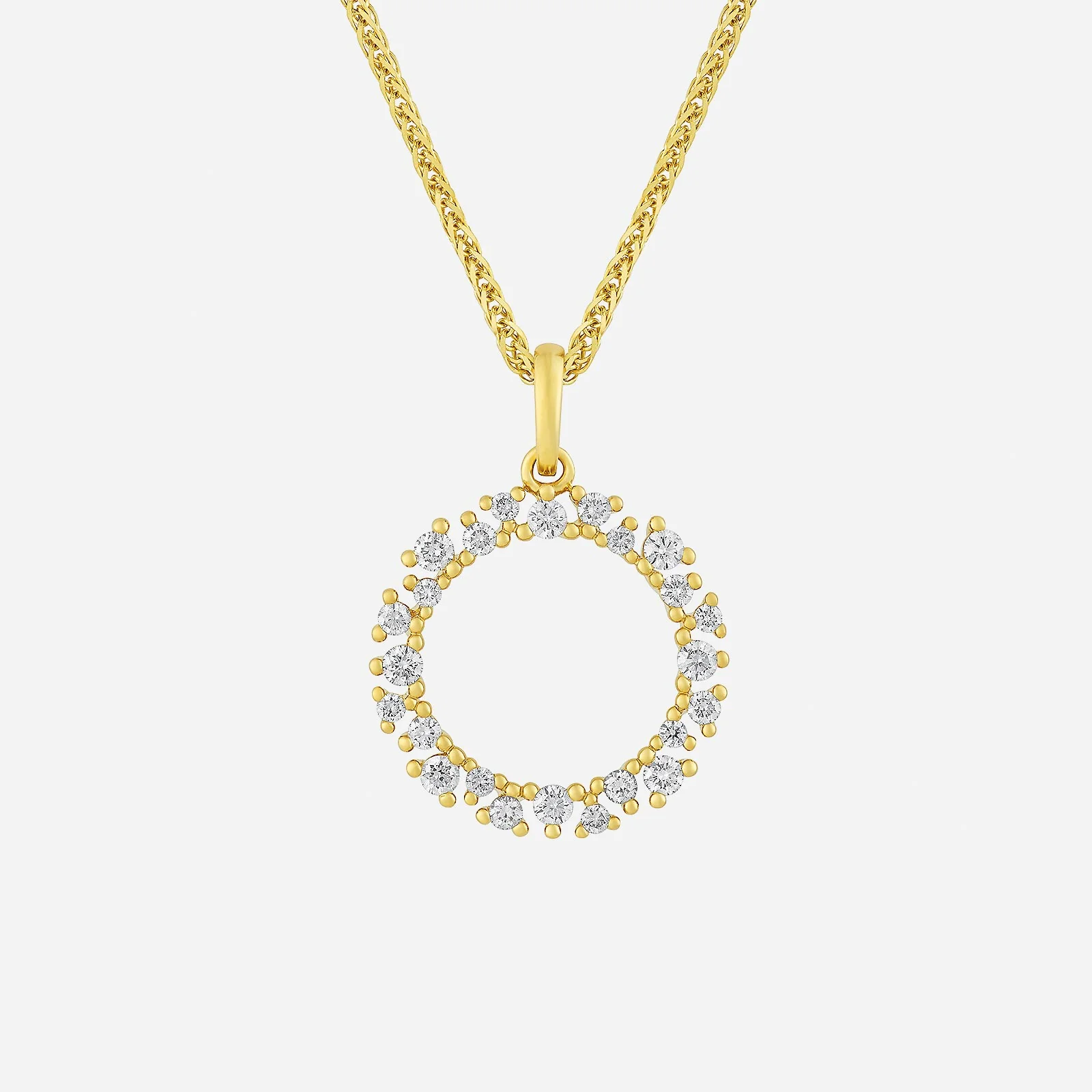 Twinkle Round Diamond Pendant in Yellow Gold (GDIAGROUP171V1647A)
