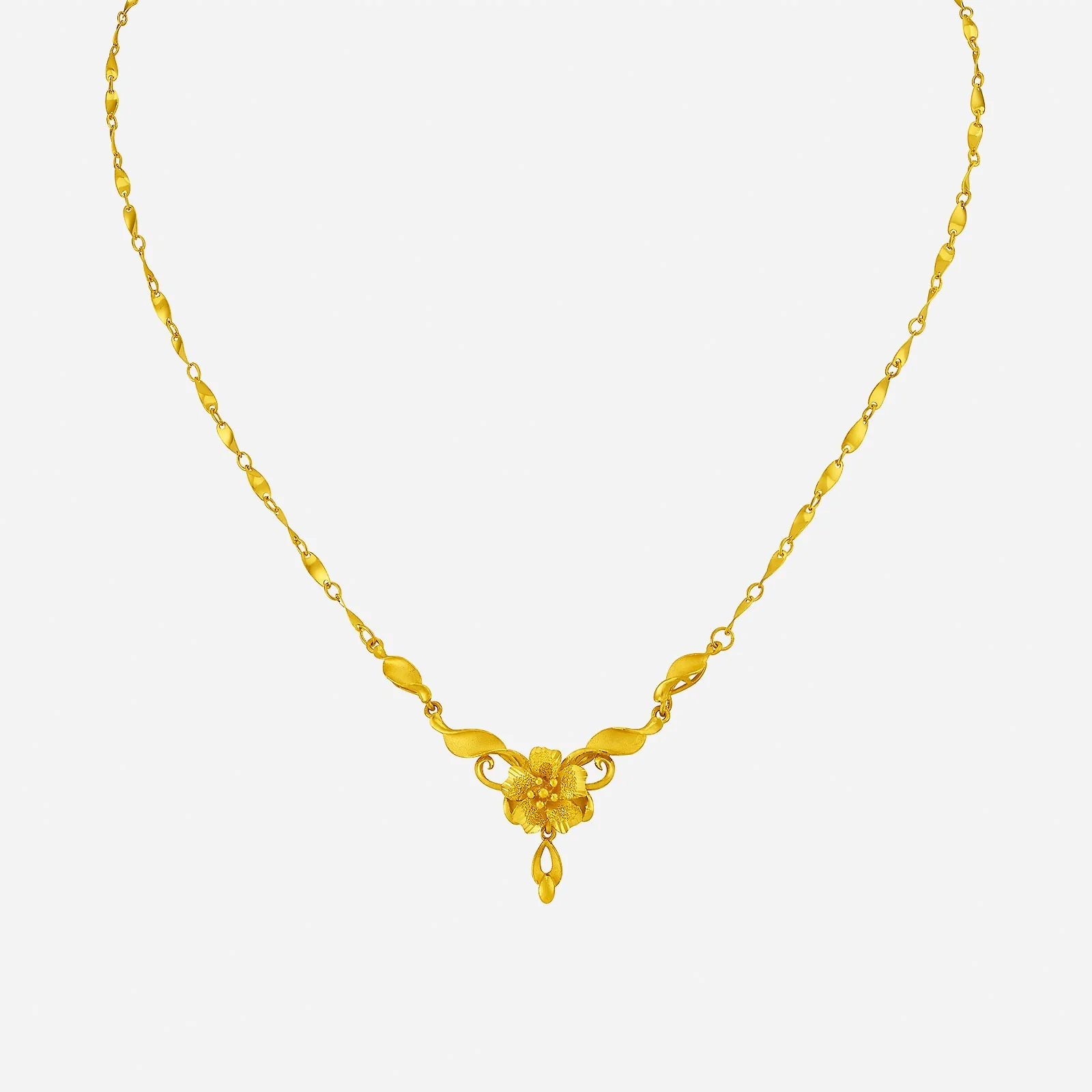 Twinkling Blossom Necklace in Yellow Gold (F999STYLE0487A)