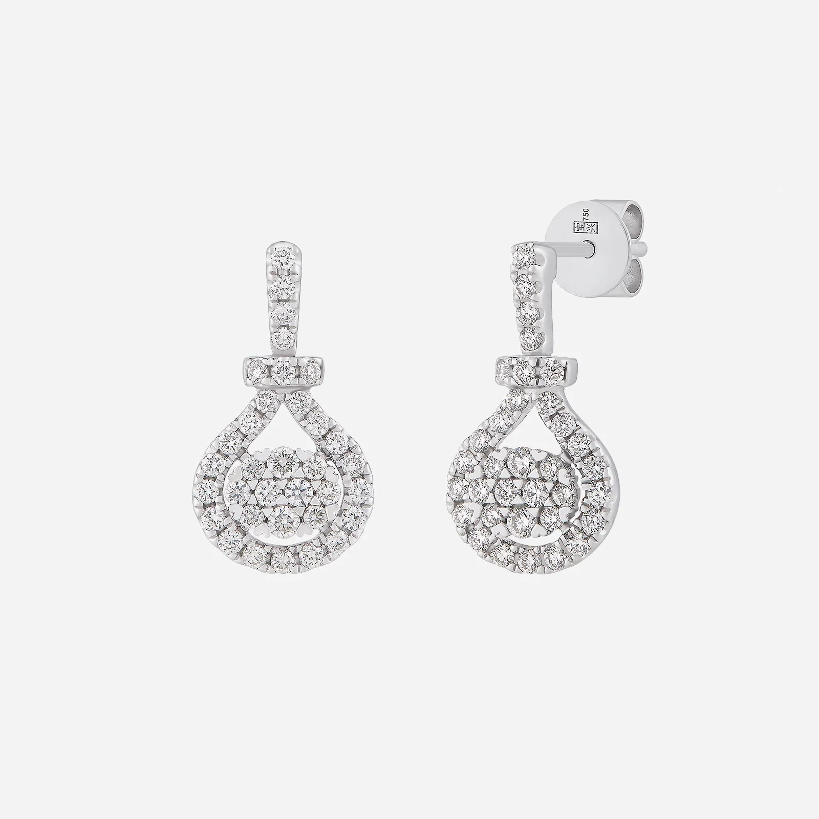 Twinkling Drop Diamond Earrings in White Gold (HDIASTYLE1697A)