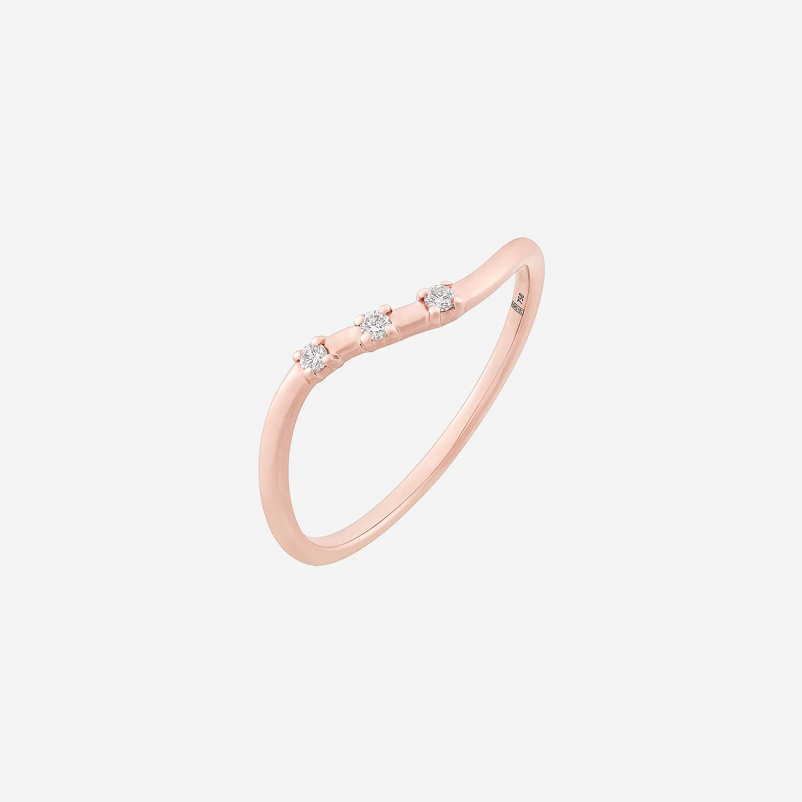 Twinkling Wavy Diamond Ring in Rose Gold	 (ADIAFREESTYLE1083A)