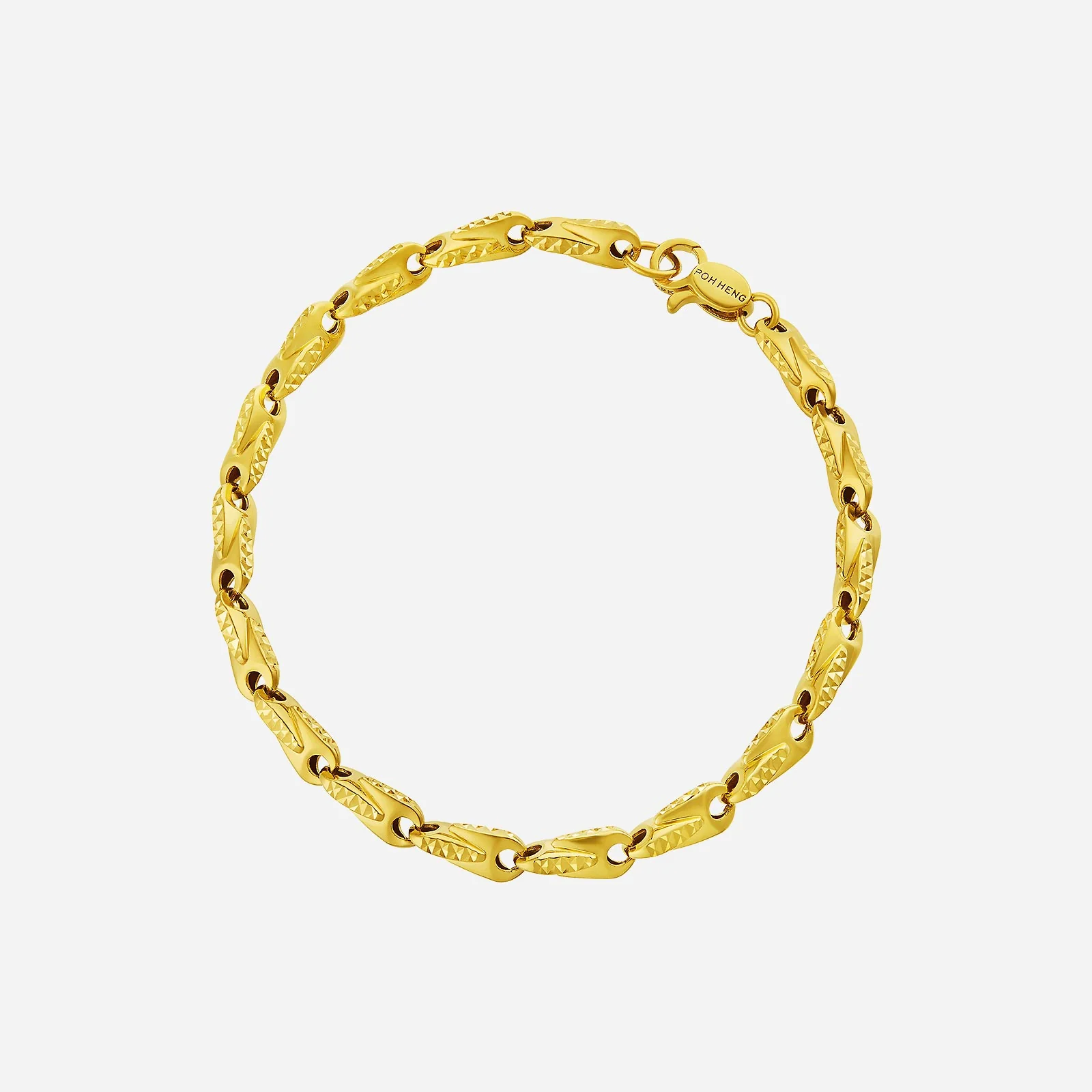 Twist Cutting Link Bracelet in Yellow Gold (E22KSTYLE0572A)