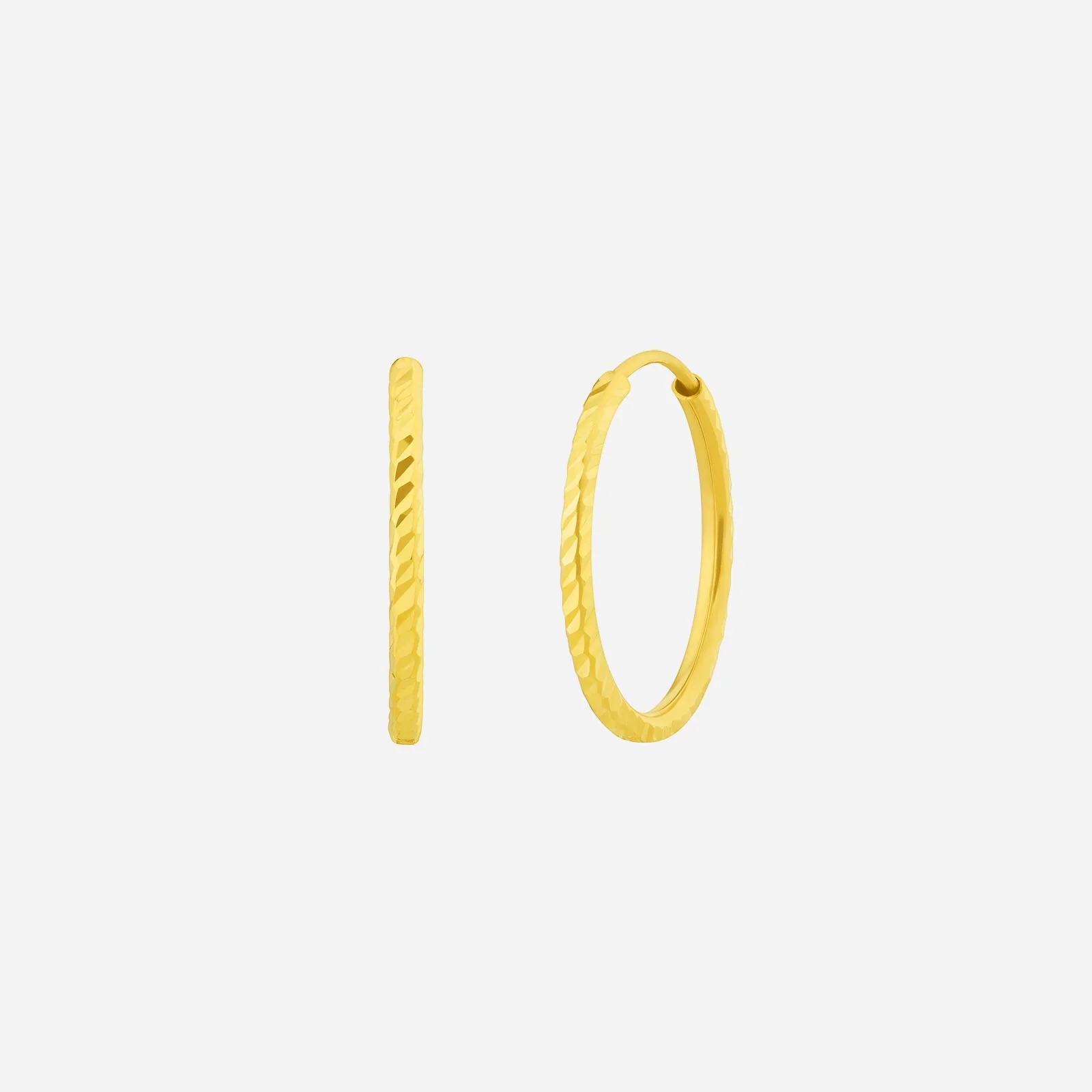 Twisted Tube Hoop Earrings in Yellow Gold (H22KHOOP1362A)