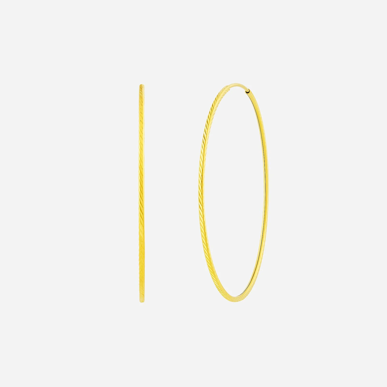 Twisted Tube Hoop Earrings in Yellow Gold (H22KHOOP1787A)