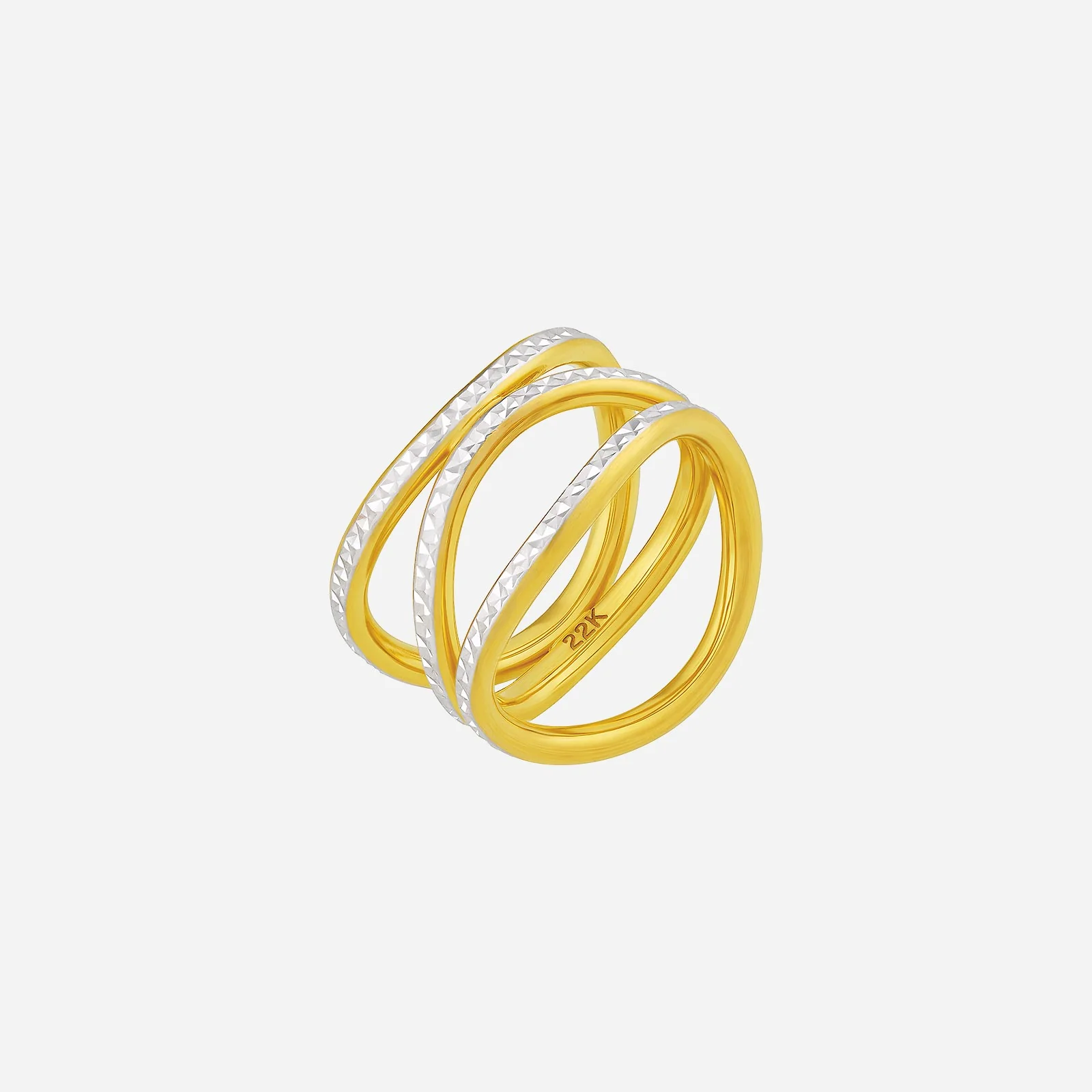 Twisting Star Ring in Yellow White Gold (A22KSTYLE1001A)