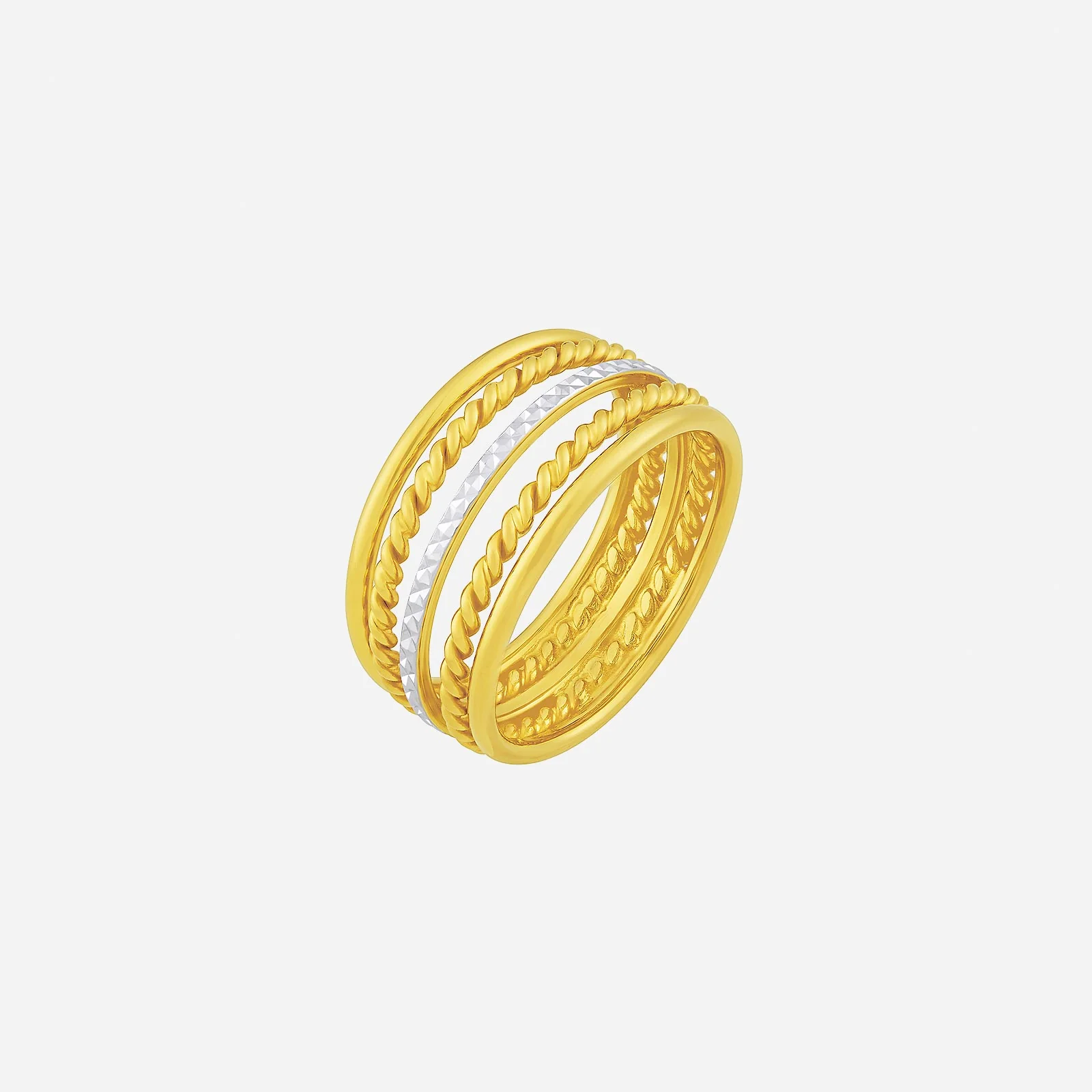 Twisting Star Ring in Yellow White Gold (A22KSTYLE1002A)