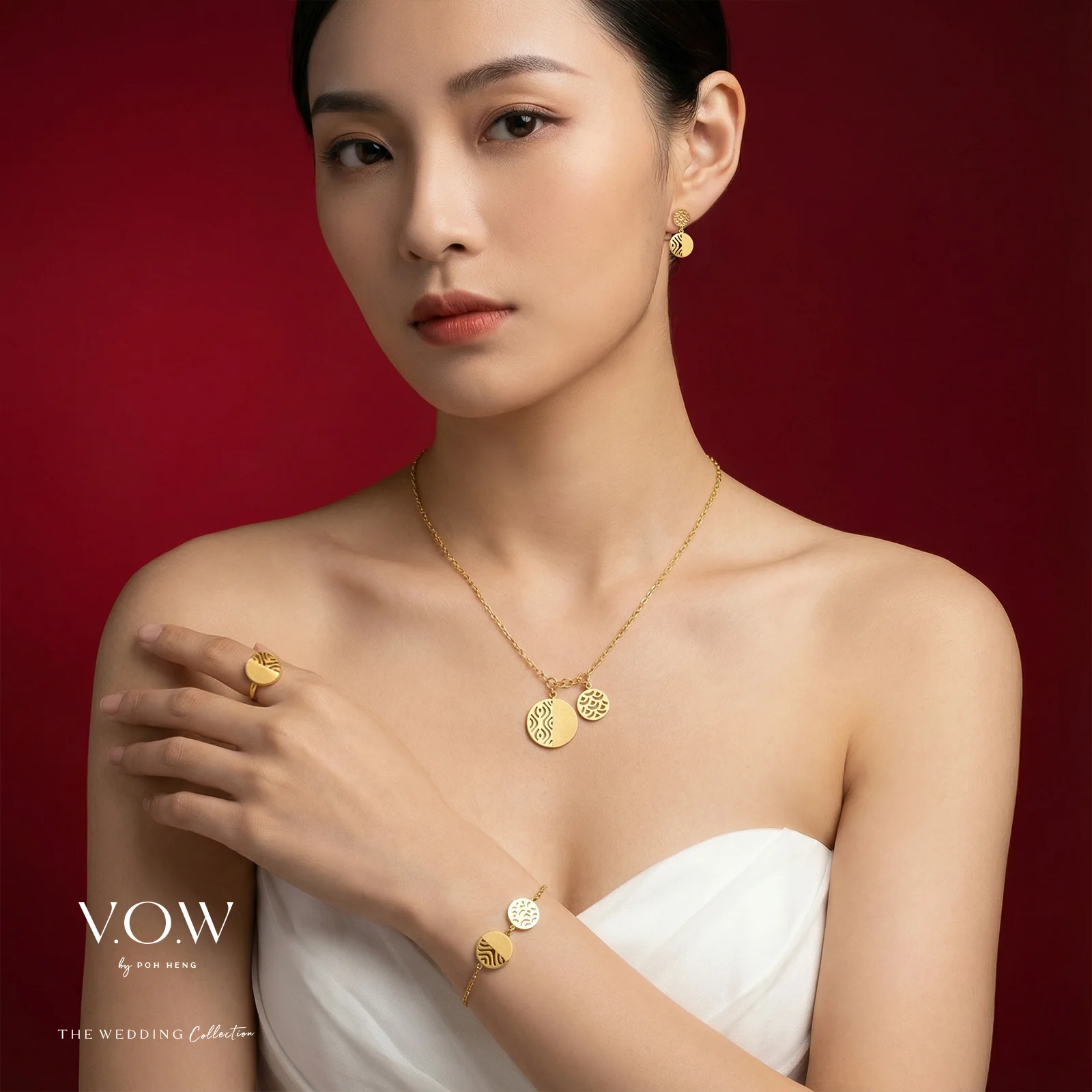 Union of Charm Earrings in Yellow Gold (H999GROUP091V1215A) - Image 3