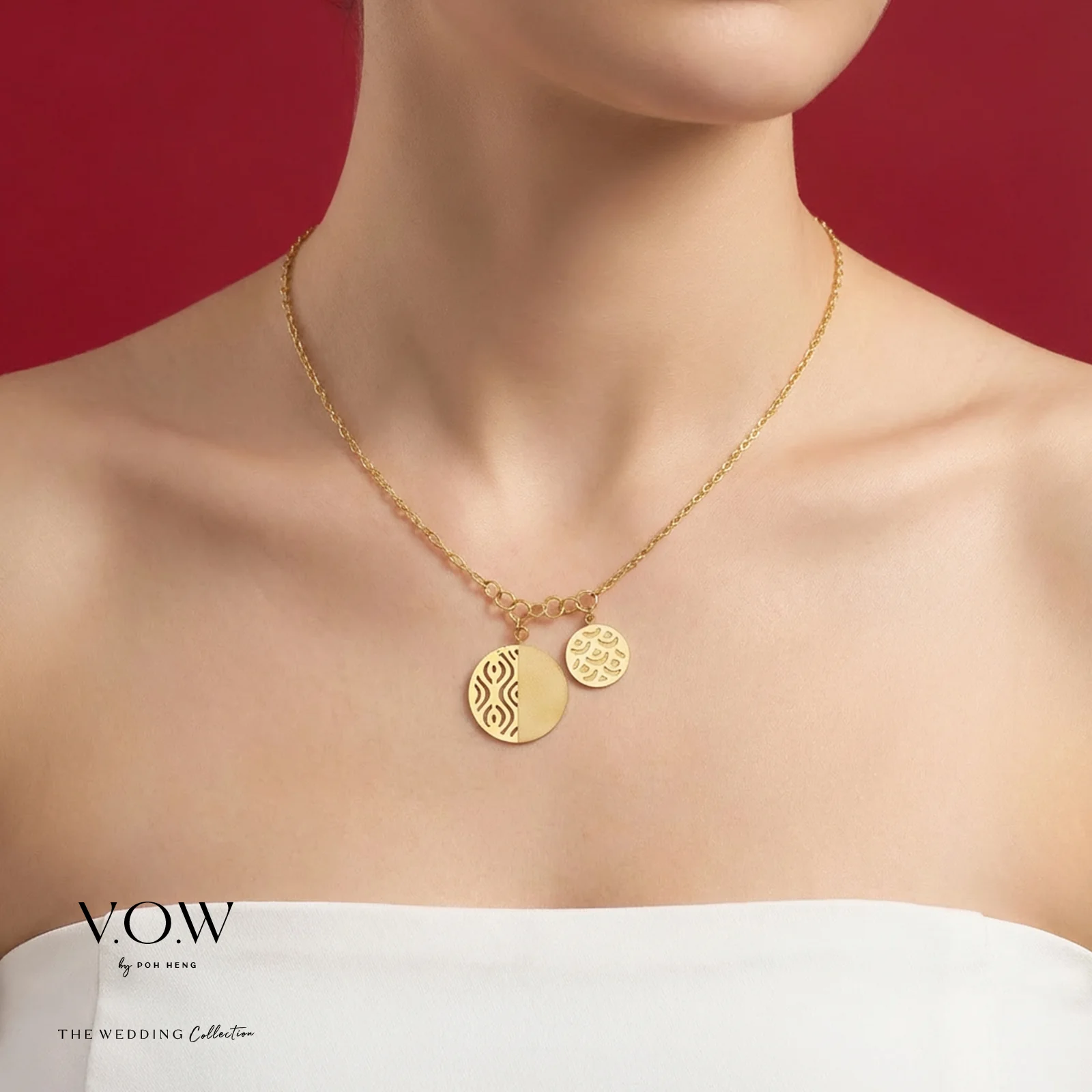 Union of Charm Necklace in Yellow Gold (F999GROUP091V0389A) - Image 2