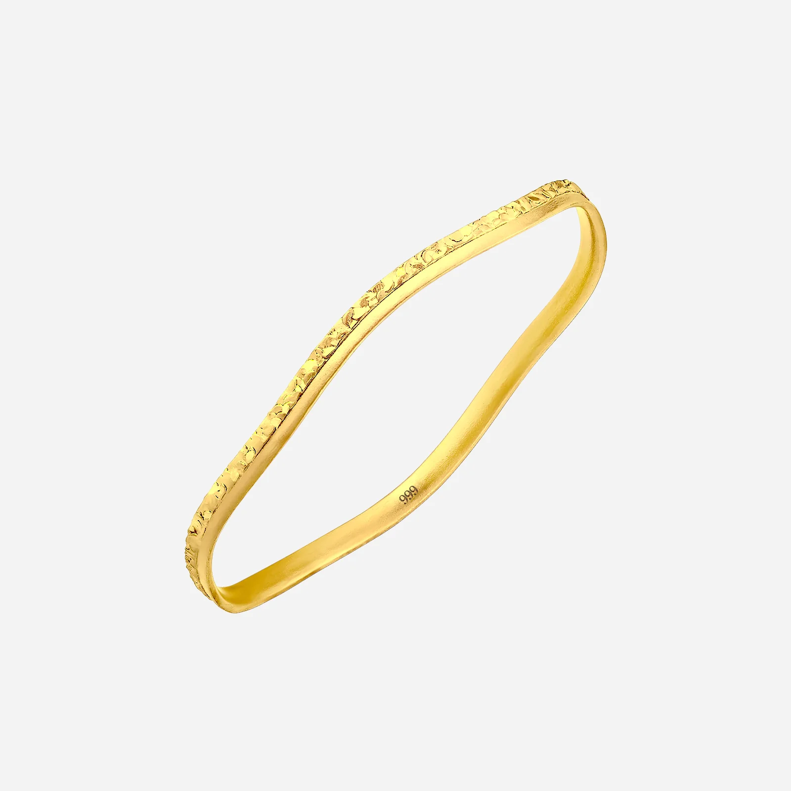 Wavy Bangle in Yellow Gold (D999STYLE0399A)