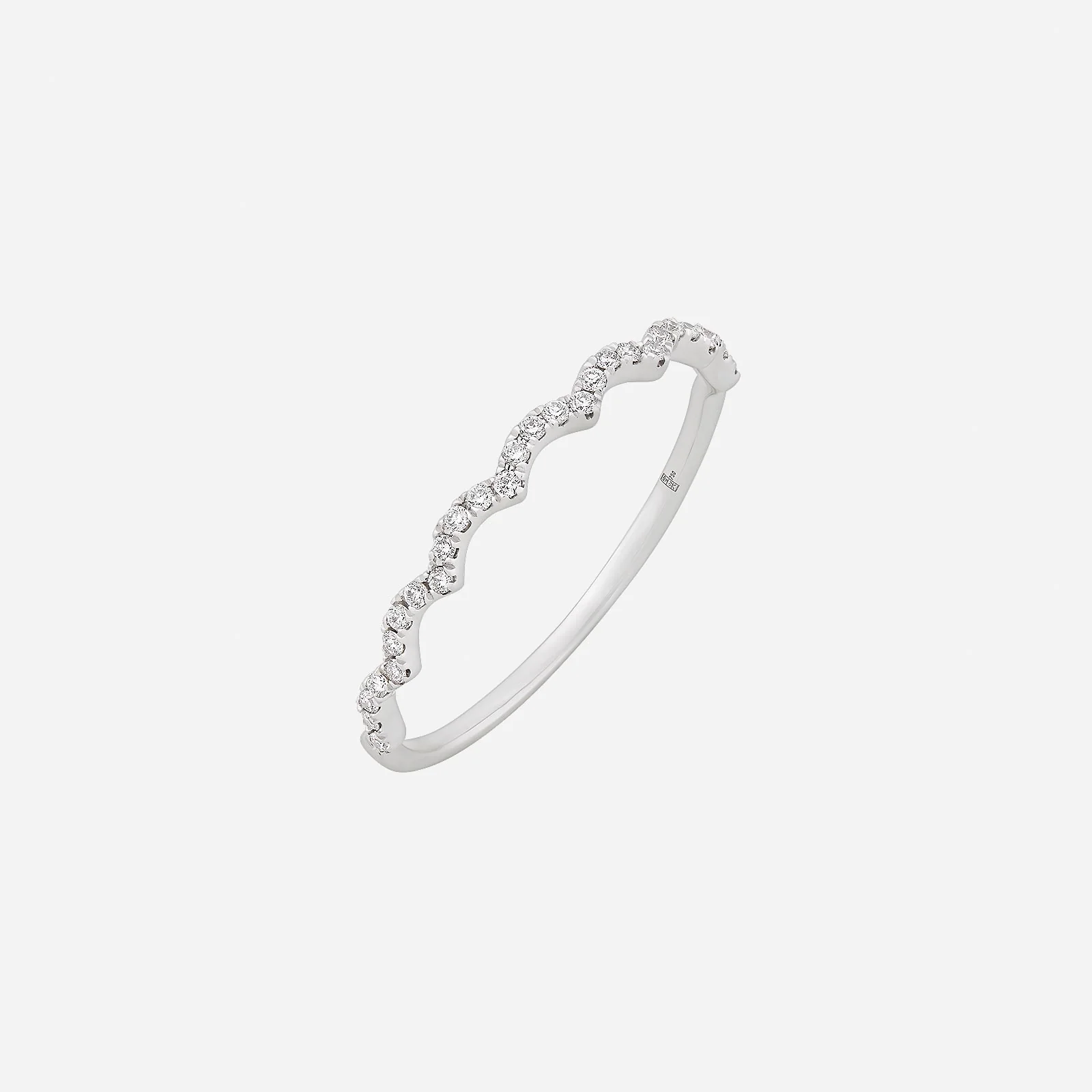Wavy Diamond Ring in White Gold (ADIAFREESTYLE0958A)