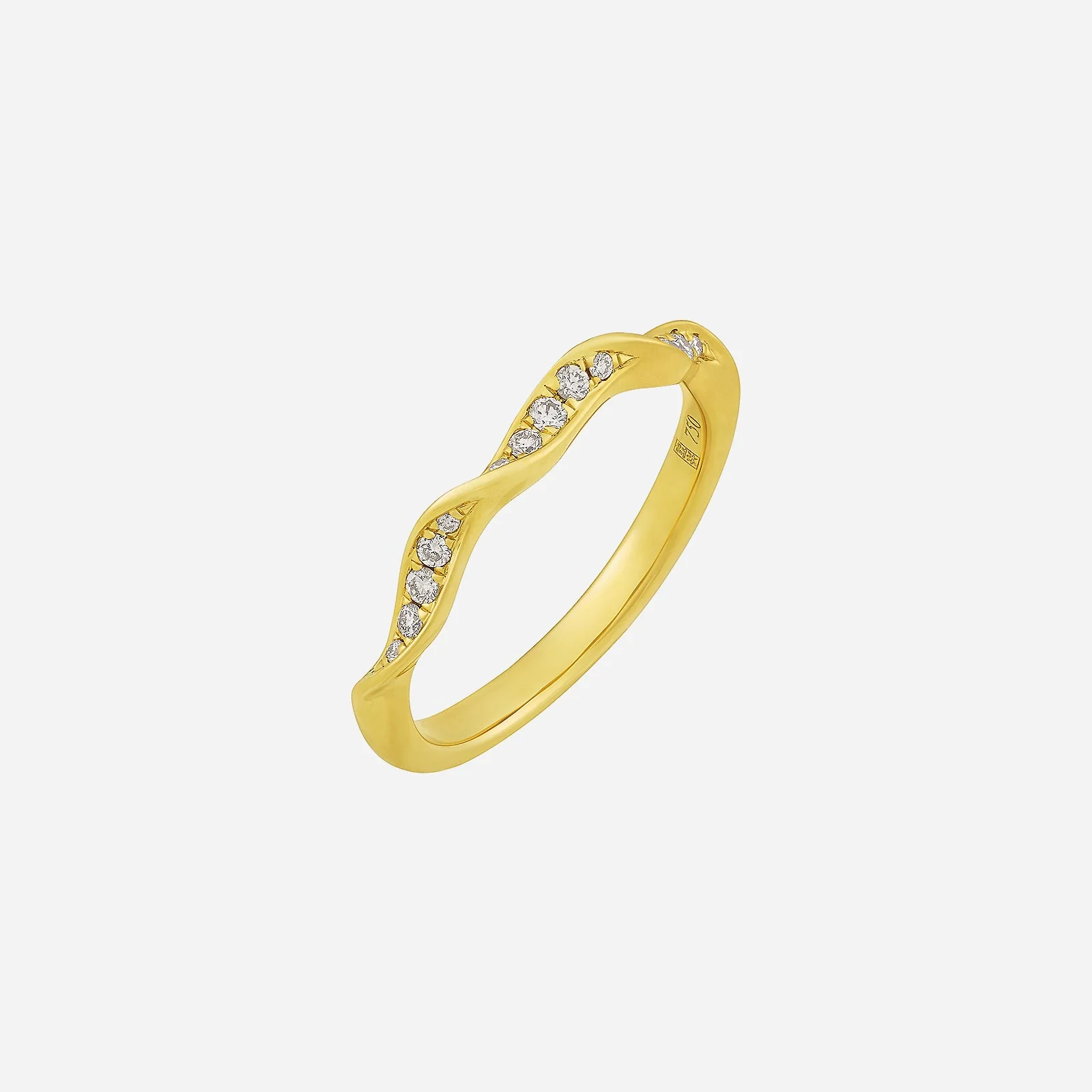 Wavy Embrace Diamond Ring in Yellow Gold (ADIAFREESTYLEY1017A)