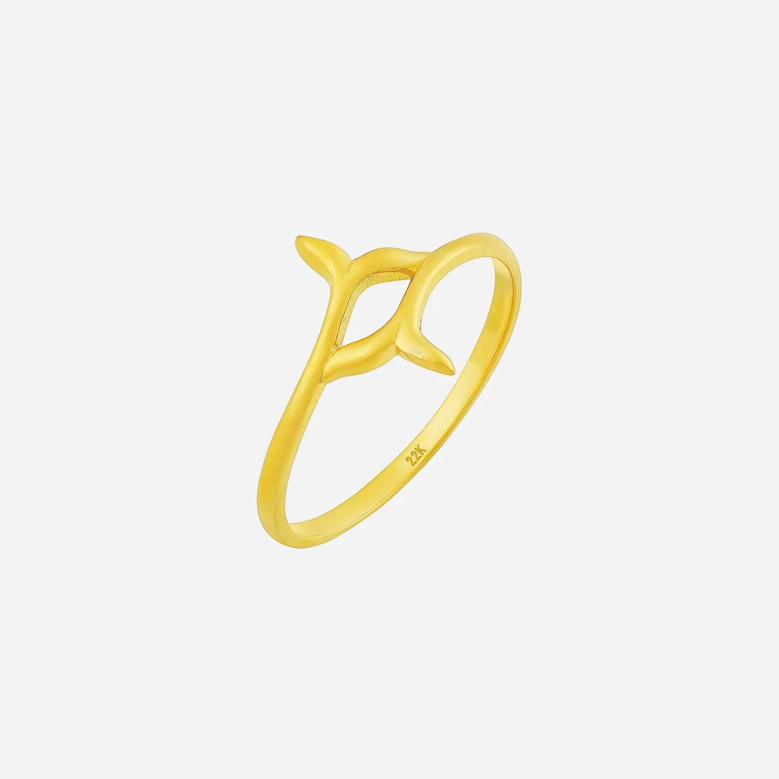 Whale Tail in Yellow Gold (A22KFREESTYLE0916A)